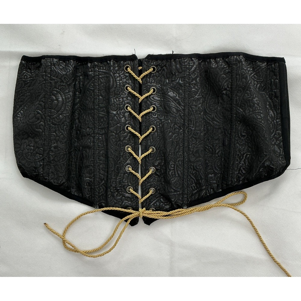 Black Renaissance Corset Belt Lace Up Gothic Punk Coquette XL
